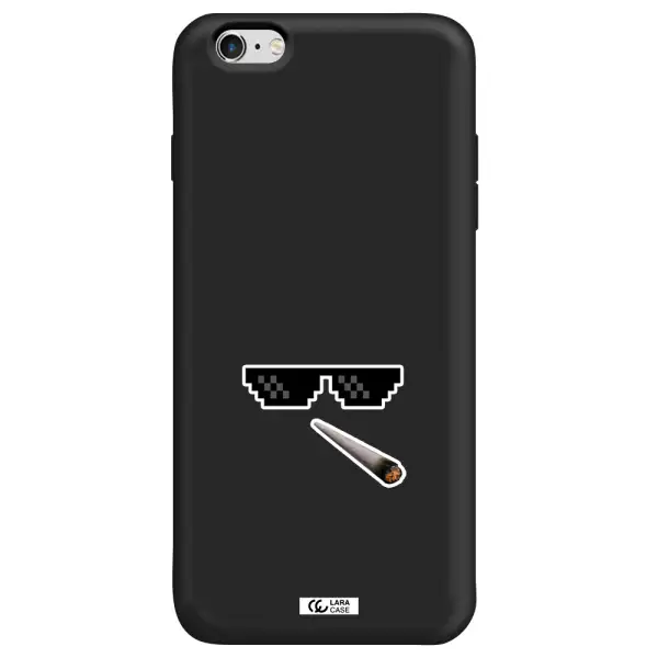 a cigarette and sunglasses Apple iPhone 6 plus Silicone black Case