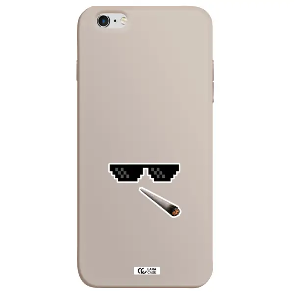 a cigarette and sunglasses Apple iPhone 6 plus Silicone Stone Case