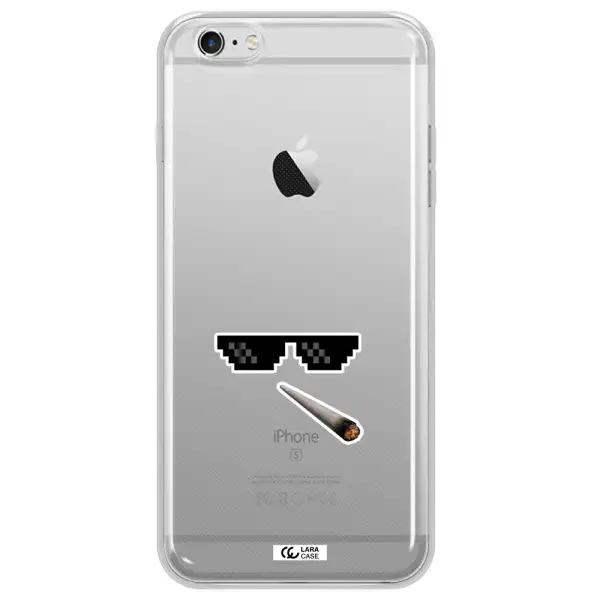 a cigarette and sunglasses Apple iPhone 6 s plus Clear TPU Case