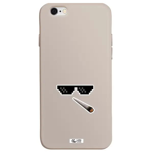 a cigarette and sunglasses Apple iPhone 6 Silicone Stone Case