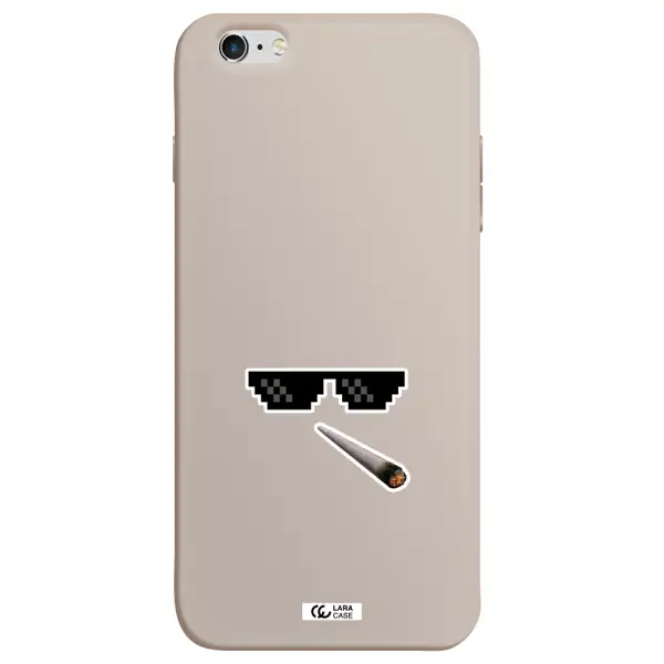 a cigarette and sunglasses Apple iPhone 6S Silicone Stone Case