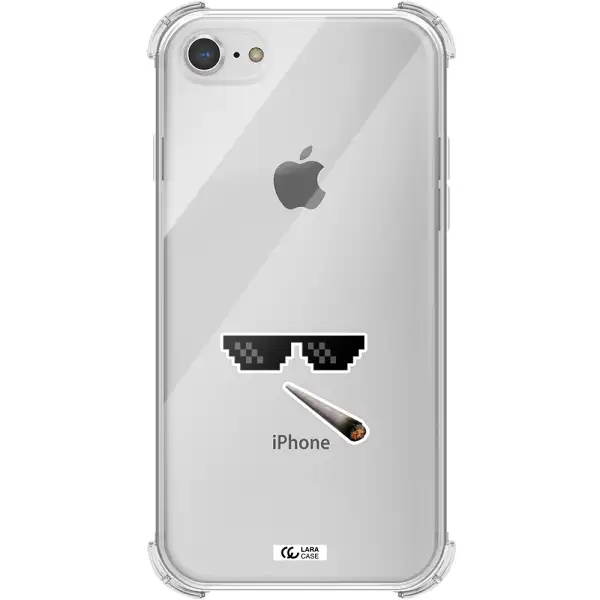 a cigarette and sunglasses Apple iPhone 7 Clear PC Case