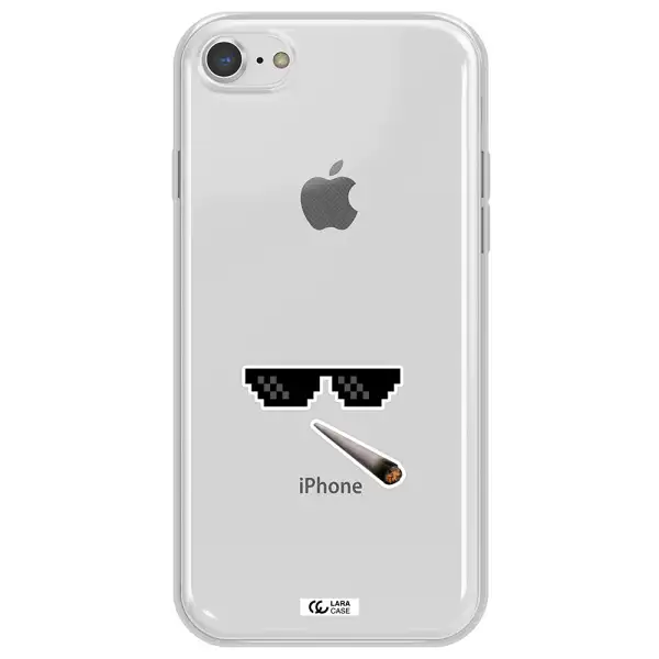 a cigarette and sunglasses Apple iPhone 7 Clear TPU Case