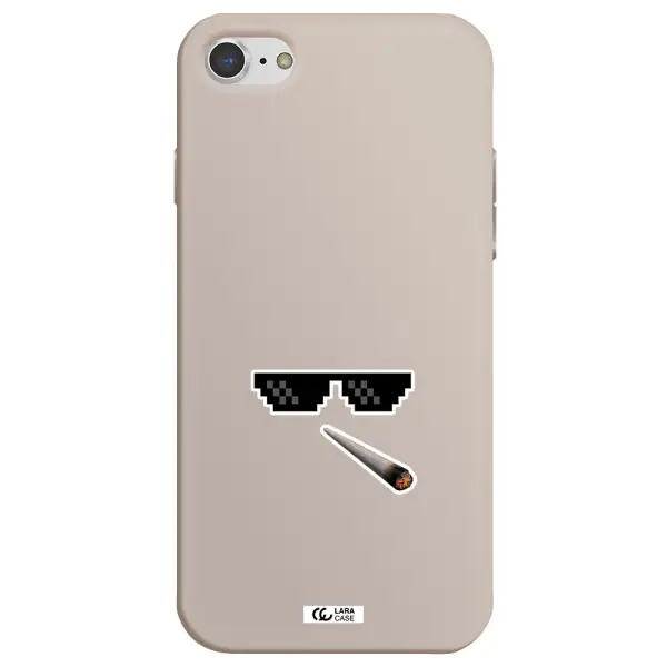 a cigarette and sunglasses Apple iPhone 7 Silicone Stone Case