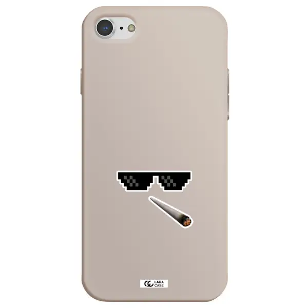 a cigarette and sunglasses Apple iPhone 8 Silicone Stone Case