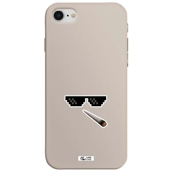 a cigarette and sunglasses Apple iPhone se 2020 Silicone Stone Case