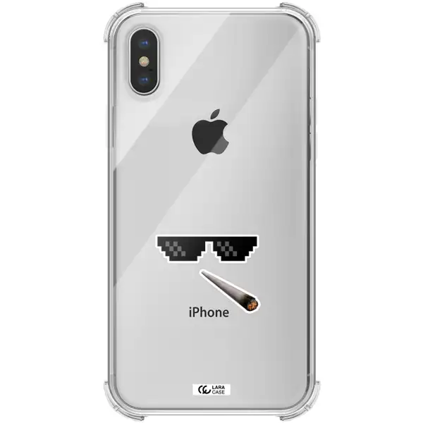 a cigarette and sunglasses Apple iPhone XS max Clear PC Case