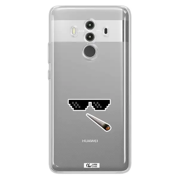 a cigarette and sunglasses Huawei Mate 10 Clear TPU Case