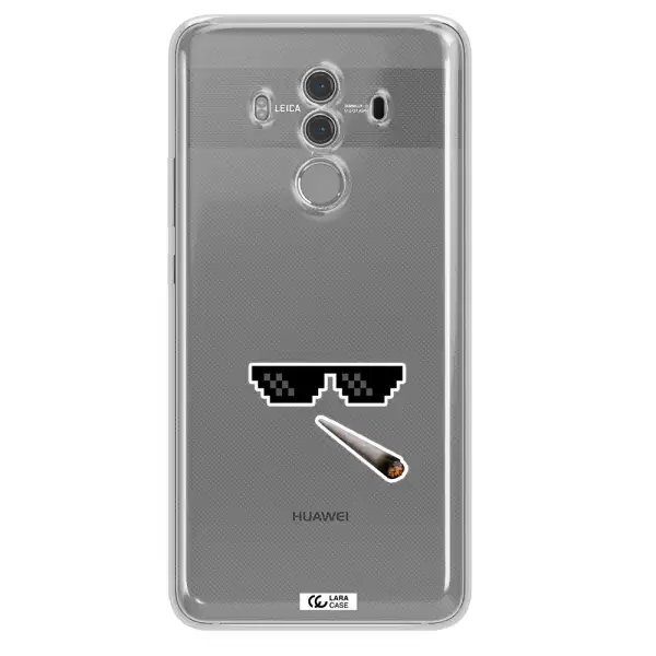 a cigarette and sunglasses Huawei Mate 10 Pro Clear TPU Case