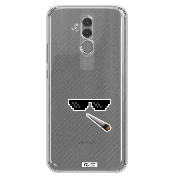 a cigarette and sunglasses Huawei Mate 20 Lite Clear TPU Case