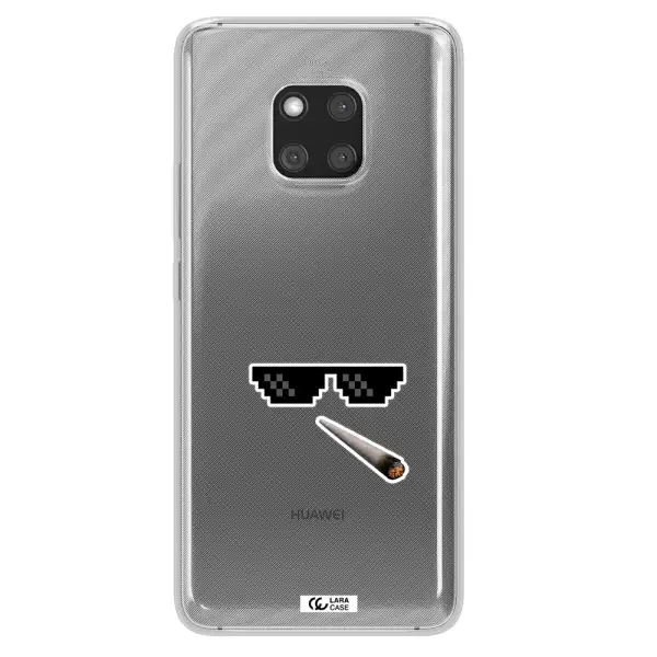 a cigarette and sunglasses Huawei Mate 20 Pro Clear TPU Case