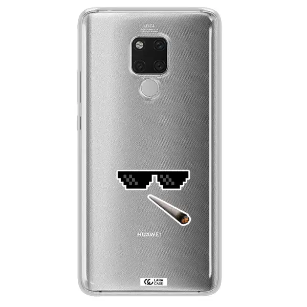 a cigarette and sunglasses Huawei Mate 20X Clear TPU Case
