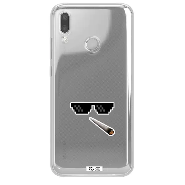 a cigarette and sunglasses Huawei P Smart 2019 Clear TPU Case