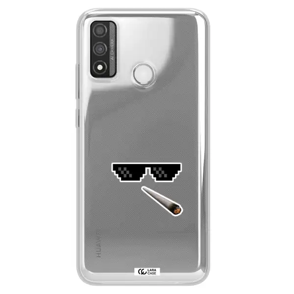 a cigarette and sunglasses Huawei P Smart 2020 Clear TPU Case