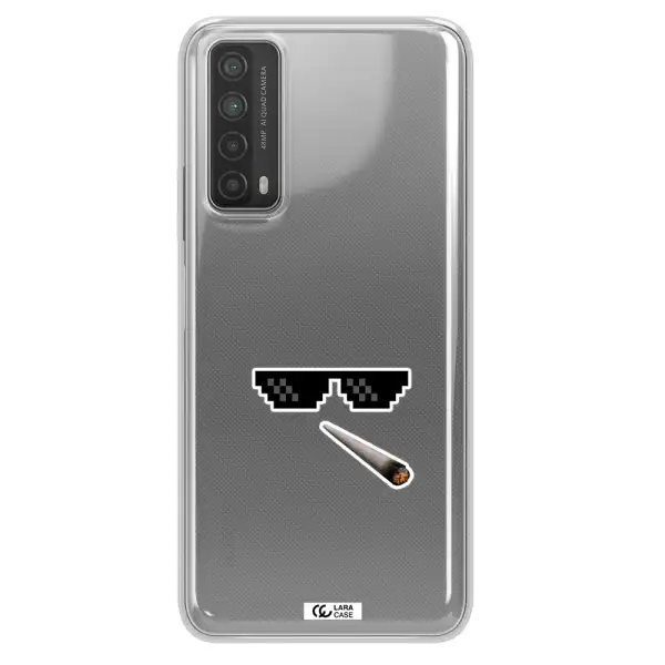 a cigarette and sunglasses Huawei P Smart 2021 Clear TPU Case