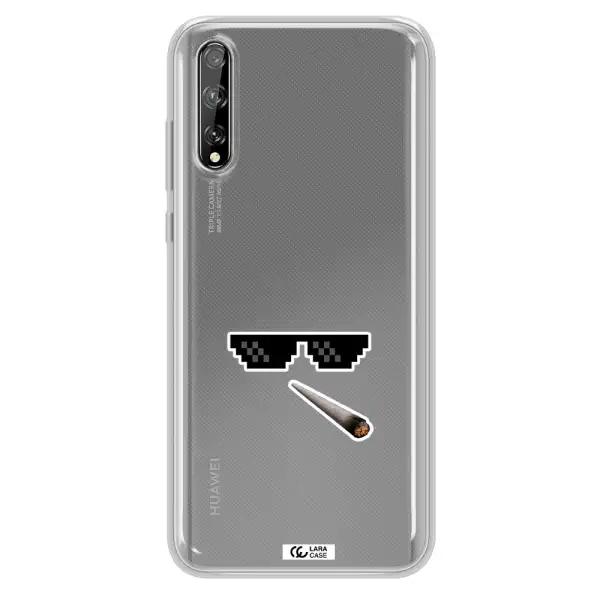 a cigarette and sunglasses Huawei P Smart S Clear TPU Case