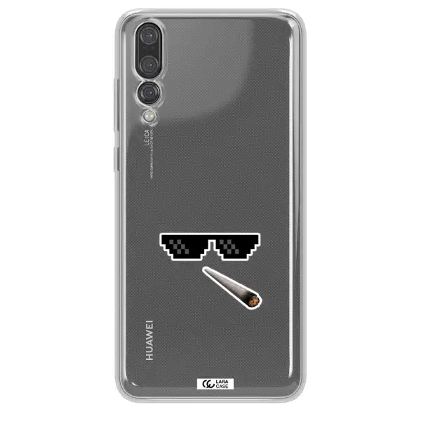 a cigarette and sunglasses Huawei P20 Pro Clear TPU Case