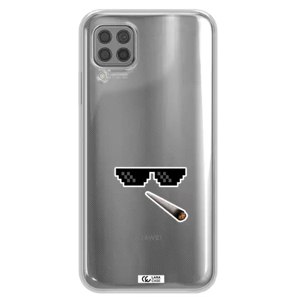 a cigarette and sunglasses Huawei P40 Lite Clear TPU Case