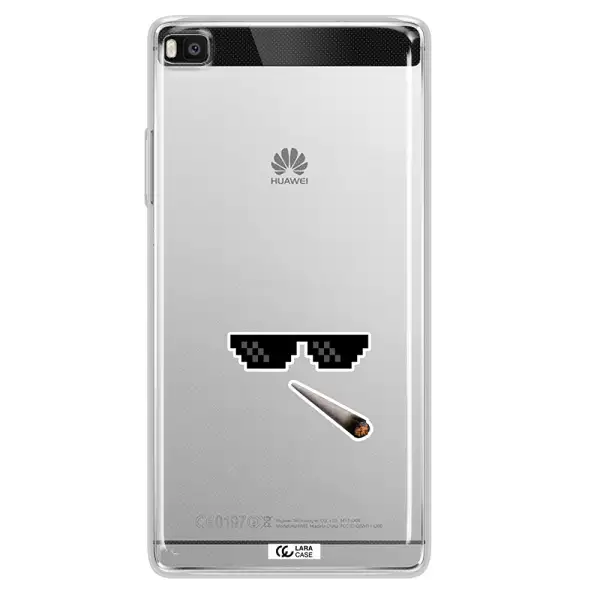 a cigarette and sunglasses Huawei P8 Clear TPU Case