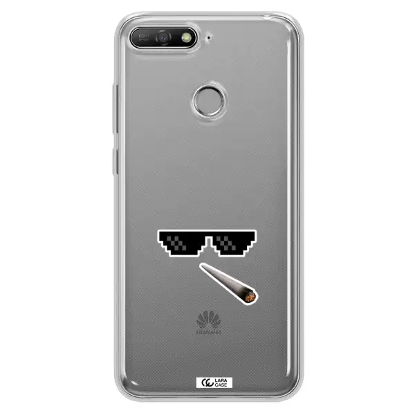 a cigarette and sunglasses Huawei Y6 Prime 2018 Clear TPU Case