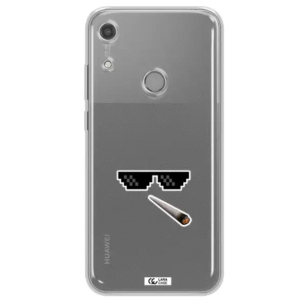 a cigarette and sunglasses Huawei Y6S Clear TPU Case