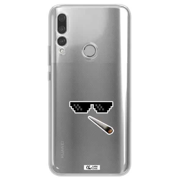 a cigarette and sunglasses Huawei Y9 Prime 2019 Clear TPU Case