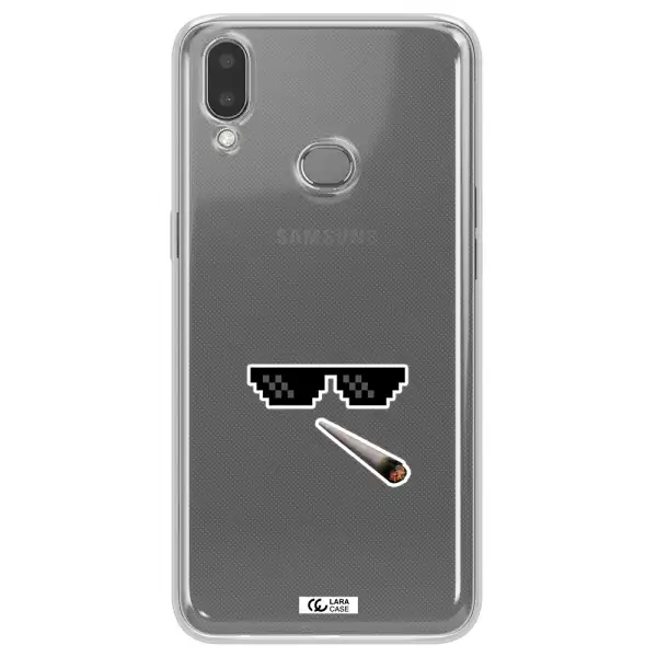 a cigarette and sunglasses Samsung A10S Clear TPU Case