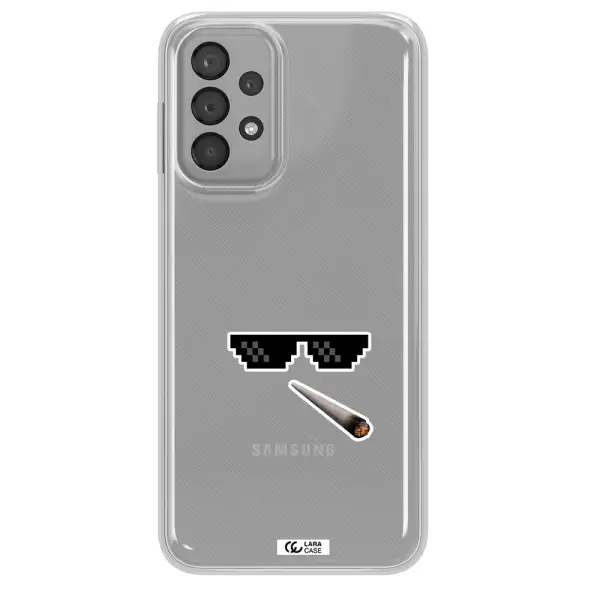 a cigarette and sunglasses Samsung A23 Clear TPU Case