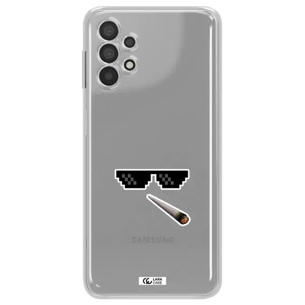 a cigarette and sunglasses Samsung A32 Clear TPU Case