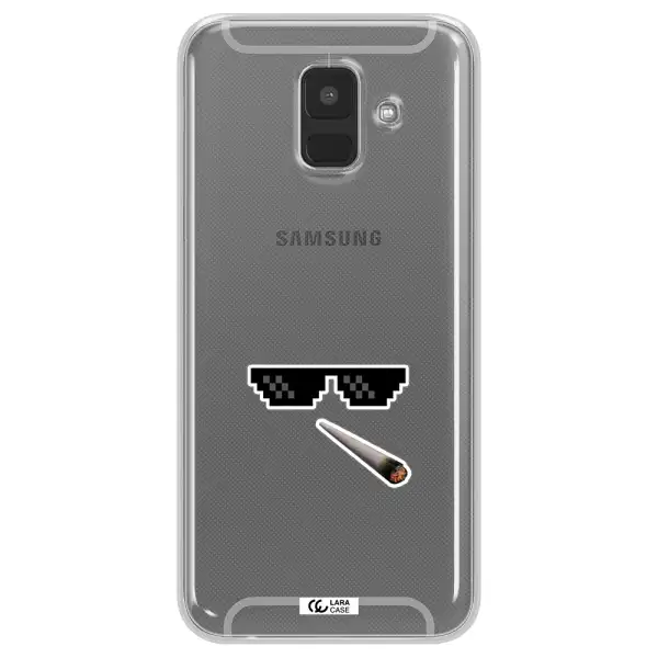 a cigarette and sunglasses Samsung A6 Clear TPU Case