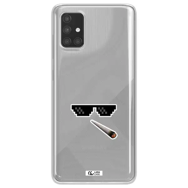 a cigarette and sunglasses Samsung A71 Clear TPU Case