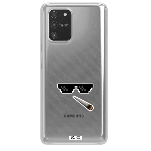 a cigarette and sunglasses Samsung A91 Clear TPU Case