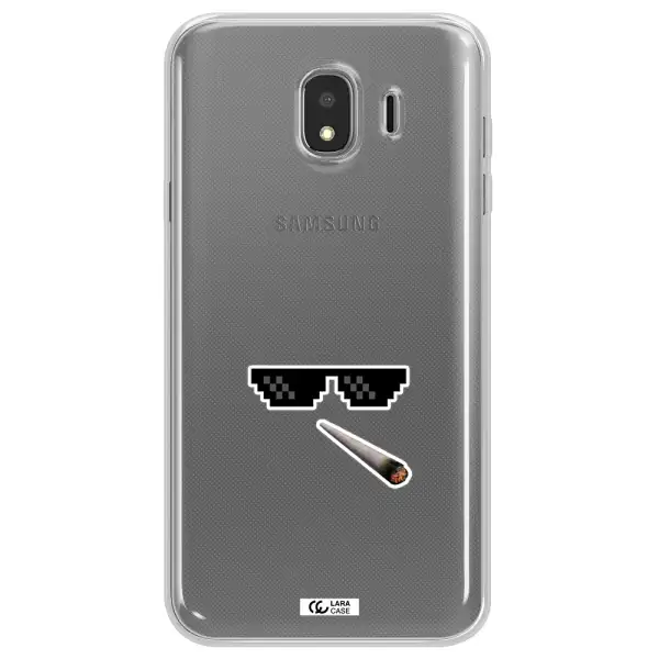 a cigarette and sunglasses Samsung J4 Clear TPU Case
