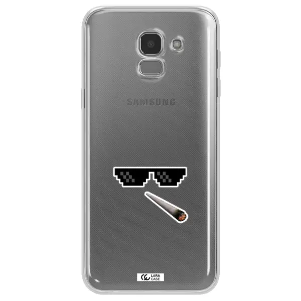 a cigarette and sunglasses Samsung J6 Clear TPU Case