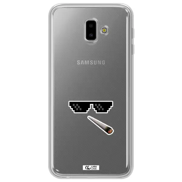 a cigarette and sunglasses Samsung J6 Plus Clear TPU Case