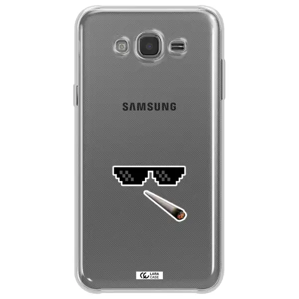 a cigarette and sunglasses Samsung J7 2015 Clear TPU Case