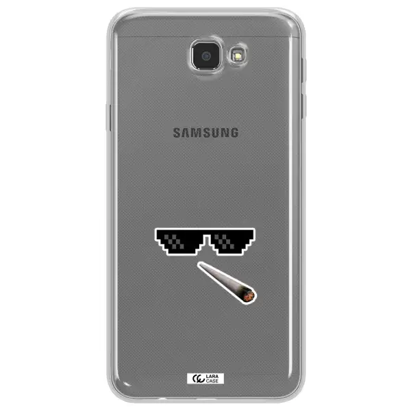 a cigarette and sunglasses Samsung J7 Prim Clear TPU Case