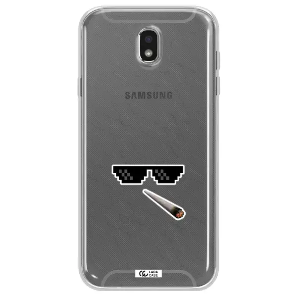 a cigarette and sunglasses Samsung J7 Pro Clear TPU Case