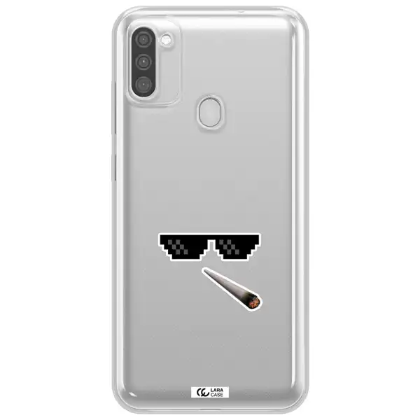 a cigarette and sunglasses Samsung M11 Clear TPU Case