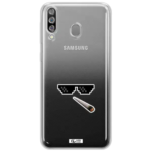 a cigarette and sunglasses Samsung M30 Clear TPU Case