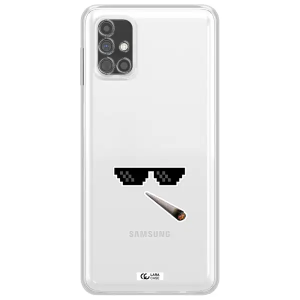 a cigarette and sunglasses Samsung M51 Clear TPU Case