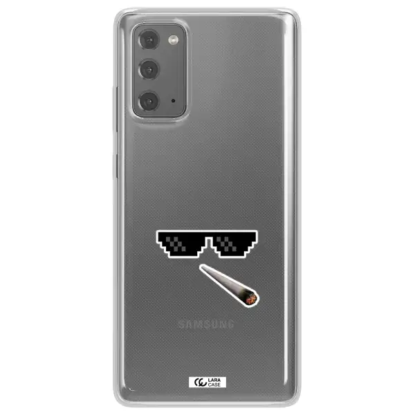 a cigarette and sunglasses Samsung Note 20 Clear TPU Case