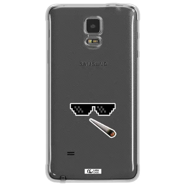 a cigarette and sunglasses Samsung Note 4 Clear TPU Case