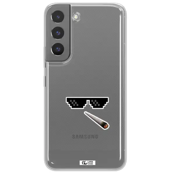 a cigarette and sunglasses Samsung S 22 Plus Clear TPU Case