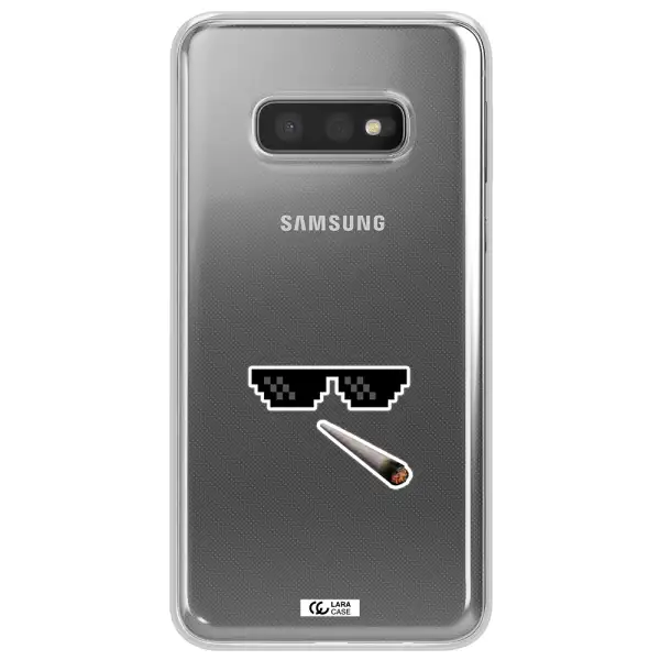 a cigarette and sunglasses Samsung S10e Clear TPU Case