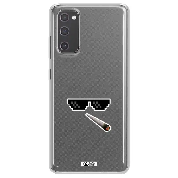 a cigarette and sunglasses Samsung S20 Fe Clear TPU Case