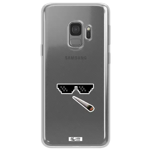 a cigarette and sunglasses Samsung S9 Clear TPU Case