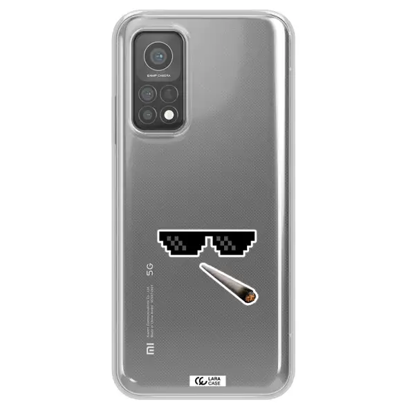 a cigarette and sunglasses Xiaomi Mi 10 T Pro Clear TPU Case