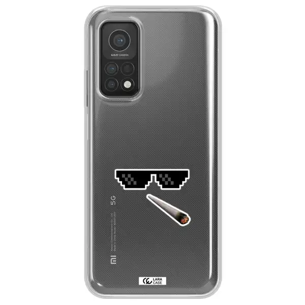 a cigarette and sunglasses Xiaomi Mi 10T Clear TPU Case
