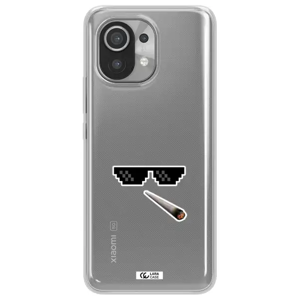 a cigarette and sunglasses Xiaomi Mi 11 Clear TPU Case